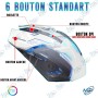 🖱️ Souris Gamer RGB A70 – 2400 DPI, 6 Boutons, Design LED Ergonomique USB