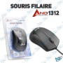 🖱️ Souris filaire USB AND Technology AND-1312 – Souris optique ergonomique pour PC et ordinateur portable