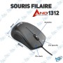🖱️ Souris filaire USB AND Technology AND-1312 – Souris optique ergonomique pour PC et ordinateur portable