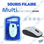 🖱️ Souris filaire COM MF400 blanche-noir– Souris optique ergonomique pour PC bureau
