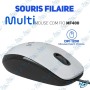 🖱️ Souris filaire COM MF400 blanche-noir– Souris optique ergonomique pour PC bureau