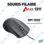 🖱️ Souris filaire USB AND Technology AND-1311 – Souris optique ergonomique pour PC et laptop