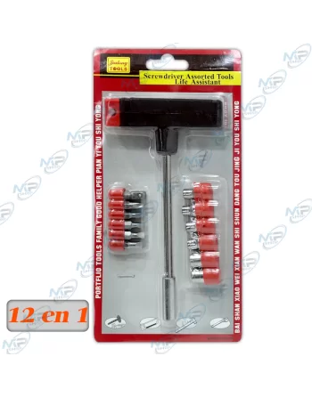 🛠️Kit Tournevis 12-en-1 Poignée T | Embouts et Douilles de Précision