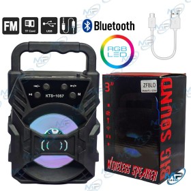 🔊 Haut-Parleur Bluetooth KTS-1057 – Enceinte Portable RGB LED avec USB, FM, AUX et Batterie Rechargeable