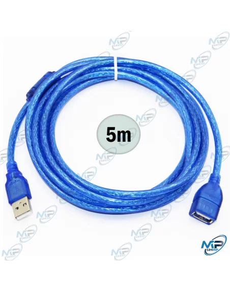 CÂBLE EXTENSION USB 5M BLEU