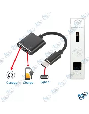 🔄Adaptateur USB-C 3-en-1 : Jack 3.5mm + Charge + Audio USB-C Simultanés