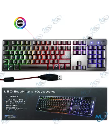 ⌨️Clavier Gaming Rétroéclairé RGB ZYG-800 | Conception Métal