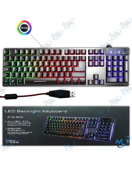 ⌨️Clavier Gaming Rétroéclairé RGB ZYG-800 | Conception Métal