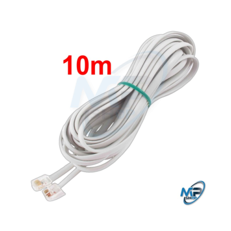 🔌  Câble Téléphonique RJ11 10m – Cordon Longue Distance pour Téléphone & Modem