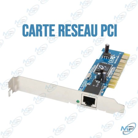 💻 Carte Réseau PCI Ethernet RJ45 10/100 Mbps – Adaptateur LAN pour PC Bureau