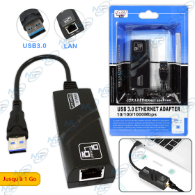 💻 Adaptateur USB 3.0 vers RJ45 Gigabit – Carte Réseau Ethernet 1000 Mbps