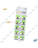 🔋Piles Boutons AG3 (LR41/392) Alcalines 1.55V - Pack de 10 T&E
