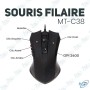 🖱️ Souris filaire MT-C38 2400 DPI – Souris USB ergonomique haute précision pour PC et gaming