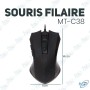 🖱️ Souris filaire MT-C38 2400 DPI – Souris USB ergonomique haute précision pour PC et gaming