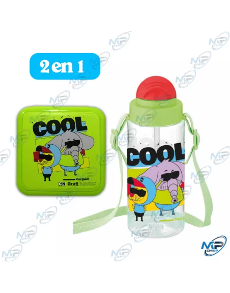 PACK ENFANT 2 IN 1 , LUNCHE BOX AVEC BOUTEILLE