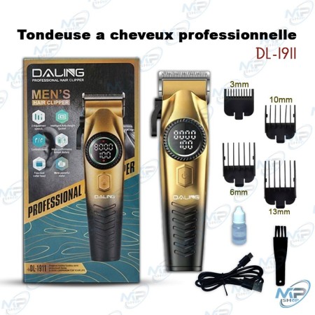 ✂️ Tondeuse à Cheveux Professionnelle DALING DL-1911 Sans Fil Rechargeable LCD