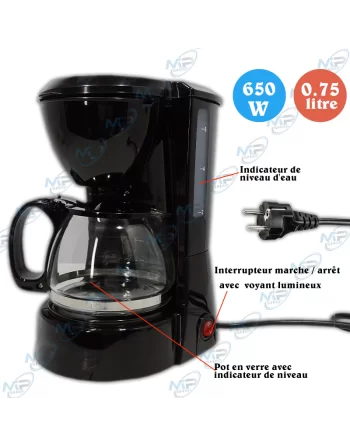 ☕Cafetière Filtre Électrique 650W - 6 Tasses (0,75L) - Compacte & Rapide
