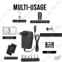 🔌 Chargeur Universel 30W 3A Multi-Embouts – Adaptateur Secteur Réglable pour Appareils Électroniques