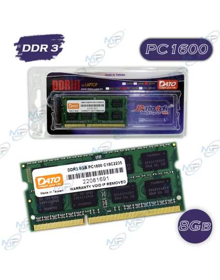 BARRETTE MEMOIRE PC PORTABLE  8GB DDR3