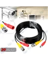 🔒 Câble BNC/DC 20m Tout-en-Un pour Caméra de Surveillance Pro