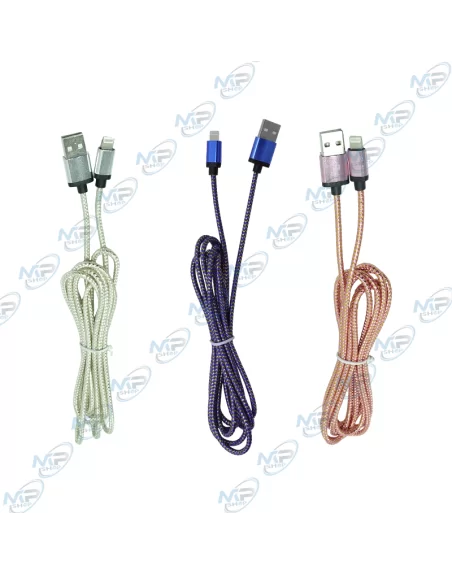 ⚡Câble Lightning Tressé 2M iPhone | Anti-Rupture & Longue Portée