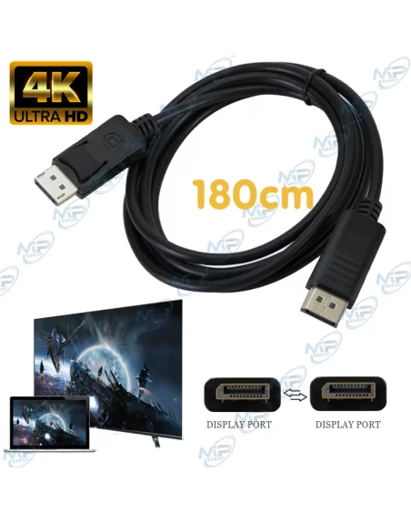 CABLE DISPLAY PORT MALE MALE 4k