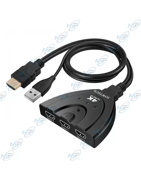 SWITCHER HDMI 4K 3en1 Alimenté Par Câble