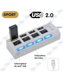 HUB USB 4 PORTS AVEC INTERRUPTEUR