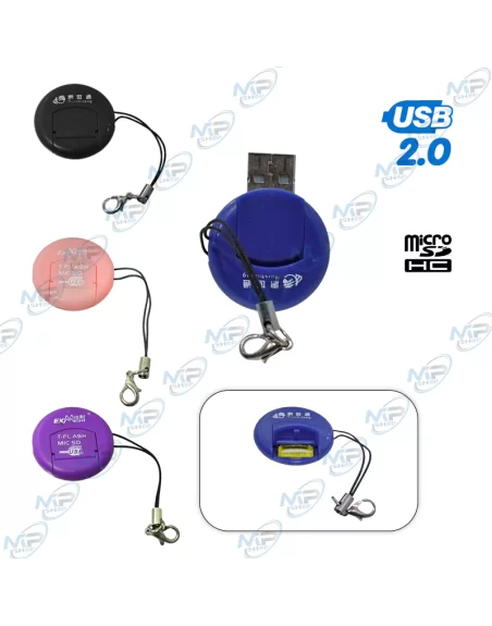 💽Mini Lecteur Carte MicroSD/TF USB 2.0 | Portable & Multi-Couleurs