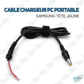🔌 Câble Chargeur PC Portable Samsung Tête Jaune 6.5 x 4.4 mm – Câble d’Alimentation de Remplacement