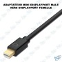 🔌 Adaptateur Mini DisplayPort Mâle vers DisplayPort Femelle | Convertisseur Vidéo HD pour PC et MacBook