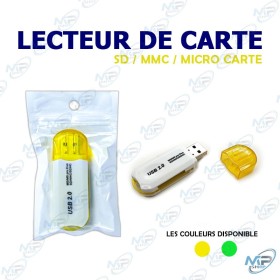 📱 Lecteur de Carte USB 2.0 SD / MMC / Micro SD – Adaptateur Mémoire Multi-Cartes Portable