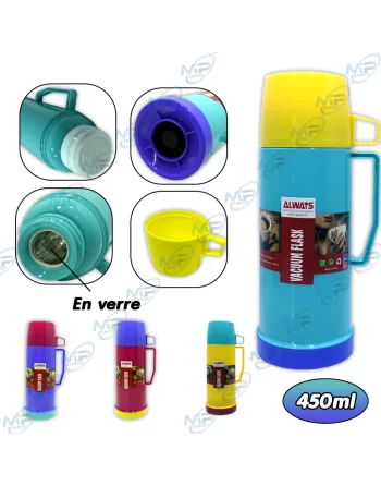 💧Ensemble Thermos Inox 500ml + 2 Tasses - Isolation 12H Chaud/Froid