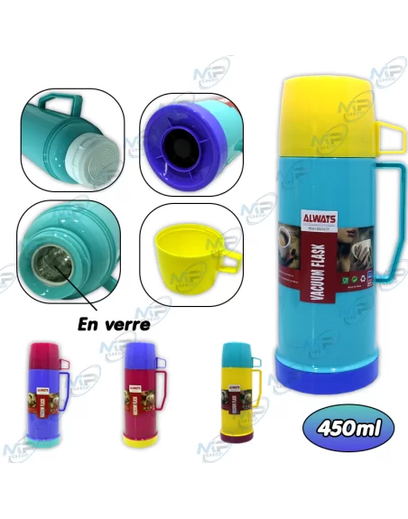 💧Ensemble Thermos Inox 500ml + 2 Tasses - Isolation 12H Chaud/Froid