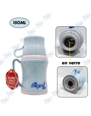 🍵Mini Thermos Isolé 150ml - Sunlife, Verre, Anti-fuite pour Bébé/Voyage