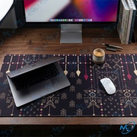 🖱️ Grand Tapis de Souris XXL Motif Ethnique – Desk Mat Antidérapant pour Clavier, Souris et Bureau
