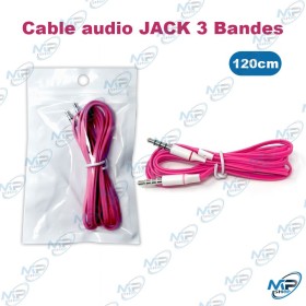 🔌 Câble Audio Jack 3,5 mm Mâle/Mâle 3 Bandes – 1,2 m – Cordon AUX Stéréo Universel pour Smartphone, PC, Autoradio et Enceinte