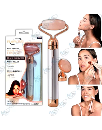✨Rouleau Facial Vibrant Quartz Rose – Anti-Âge, Fermeté & Cernes