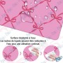 🖱️ Tapis de Souris XXL 90 × 40 cm Rose avec Motif Nœuds – Grand Tapis de Bureau Antidérapant Gaming & Office