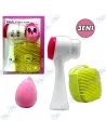 🧼Kit Soin Peau 3-en-1 – Brosse Double Face, Éponge & Masseur Corps