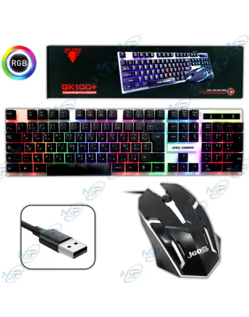 👾 Titre SEO : Kit Gaming JEDEL GK100+ Filaire RGB - Clavier & Souris Pro Arabe-Français