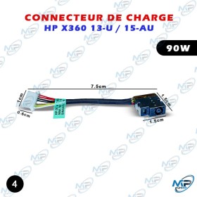 🔌 Connecteur de Charge DC Jack HP X360 13-U / HP 15-AU 90W – Prise d'Alimentation pour PC Portable