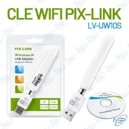 💻 Adaptateur USB WiFi 150 Mbps PIX-LINK LV-UW10S – Clé WiFi USB 2.4 GHz avec Antenne Haute Performance pour PC & Ordinateur Por