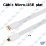 🔌 Câble Micro-USB Plat USB-A vers Micro-USB – Câble de Charge et Synchronisation Rapide pour Smartphones, Tablettes et Appareil