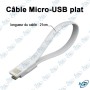 🔌 Câble Micro-USB Plat USB-A vers Micro-USB – Câble de Charge et Synchronisation Rapide pour Smartphones, Tablettes et Appareil