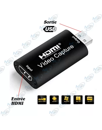 🔌Carte de capture vidéo HDMI vers USB Full HD 1080p