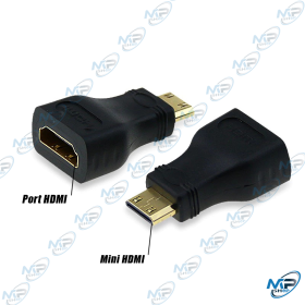 🔌 Adaptateur Mini HDMI Mâle vers HDMI Femelle – Convertisseur Audio/Vidéo Full HD & 4K Compatible Caméra, Tablette, PC et Raspb