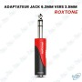 🔊 Adaptateur Jack 6,35 mm Mâle vers Jack 3,5 mm Femelle Stéréo ROXTONE RPAN240 – Connecteur Audio Haute Qualité