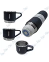 💧Coffret Thermos Voyage 500ml Inox - Bouteille + 2 Tasses, 12h Chaud/Froid