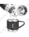 💧Coffret Thermos Voyage 500ml Inox - Bouteille + 2 Tasses, 12h Chaud/Froid